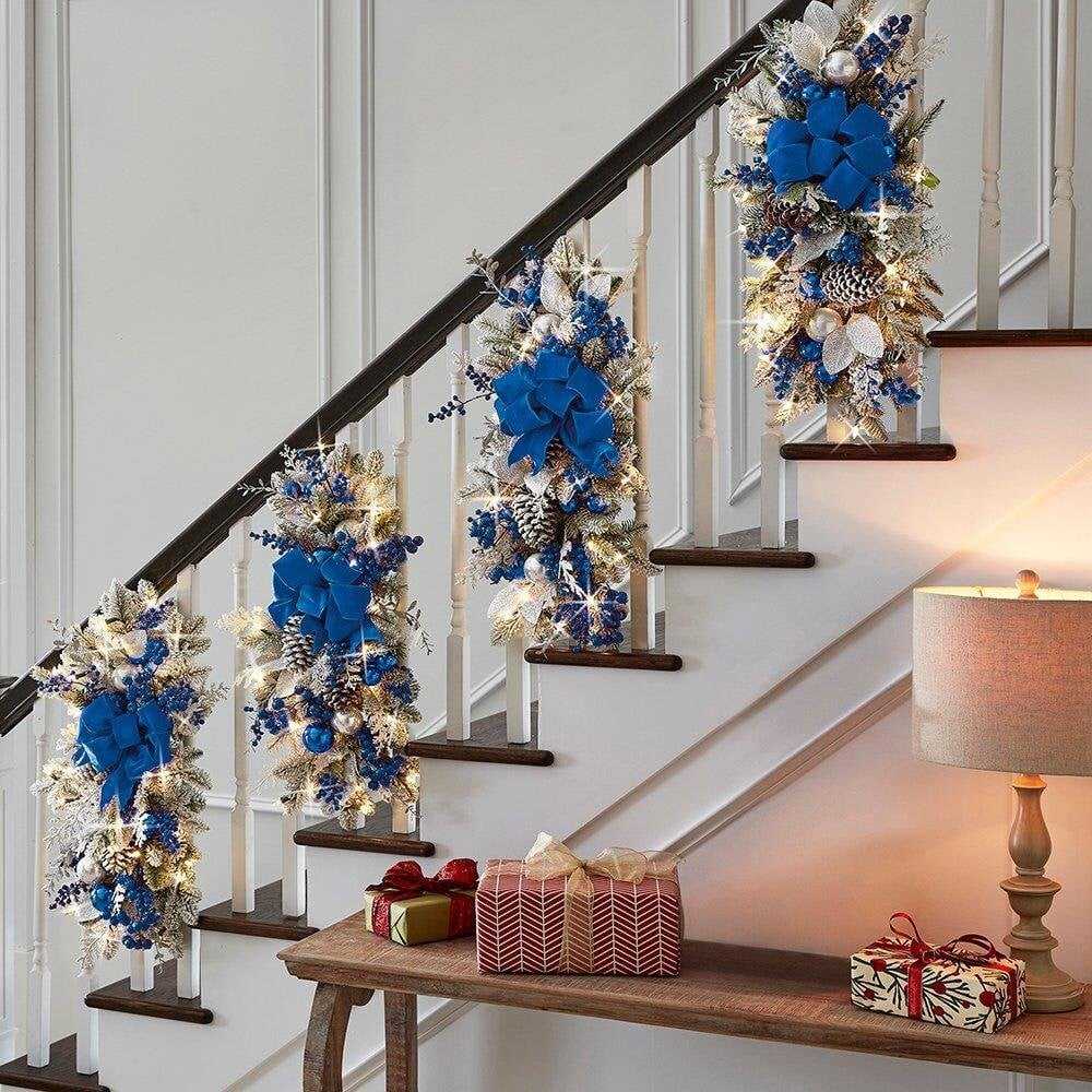 🔥The Cordless Prelit Stairway Swag Trim Color