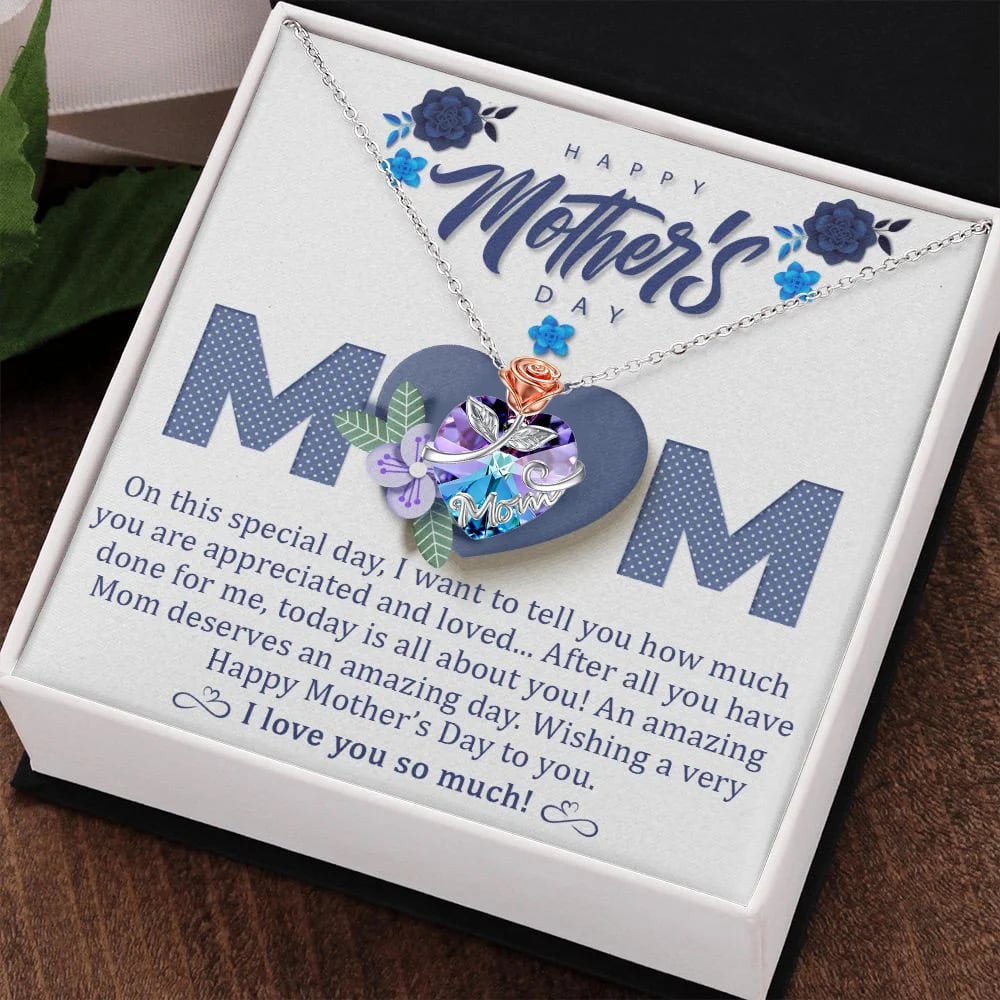 For Mom or Grandmothers Heart Pendant Necklace
