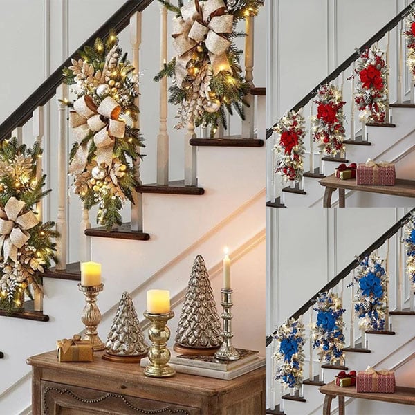 🔥The Cordless Prelit Stairway Swag Trim Color