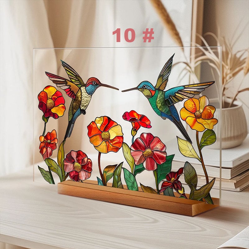 🌷🌼2024 NEW🌻🌺Painted Colorful Flower Pattern Imitation Glass Acrylic Decor💖Buy 3 Get 10% OFF & Free Shipping