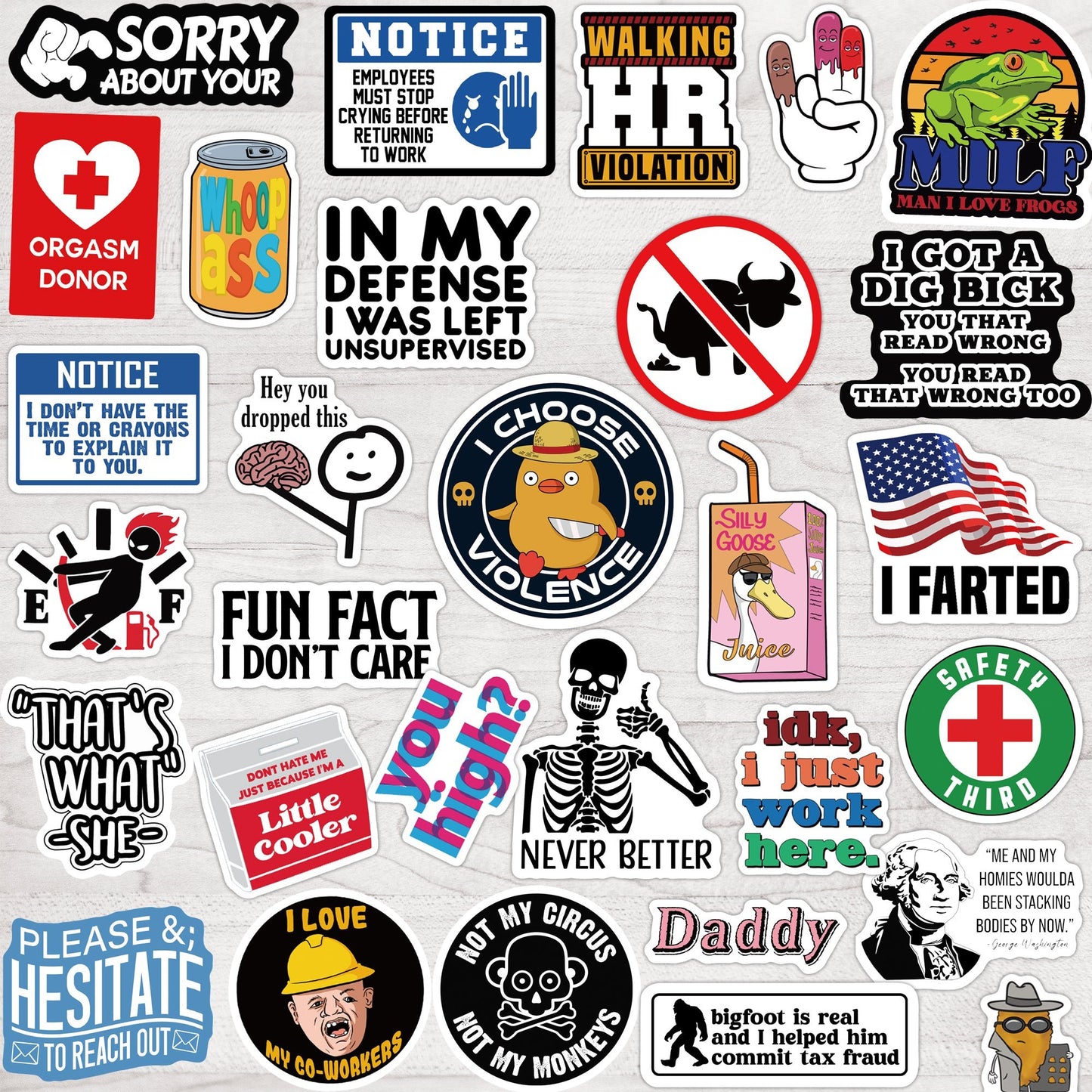🔥Top-Selling Product🔥Phase One Adults Prank Meme (Dirty) Stickers , perfect for bumpers, hard hats, water bottles...(150 pcs)