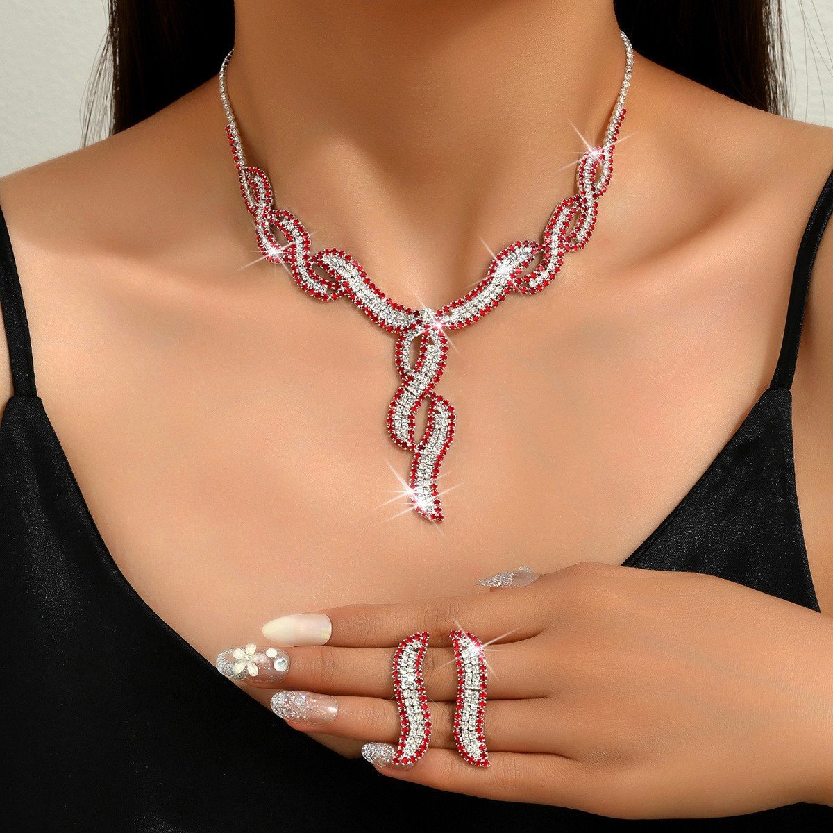 Vintage serpentine jewelry set