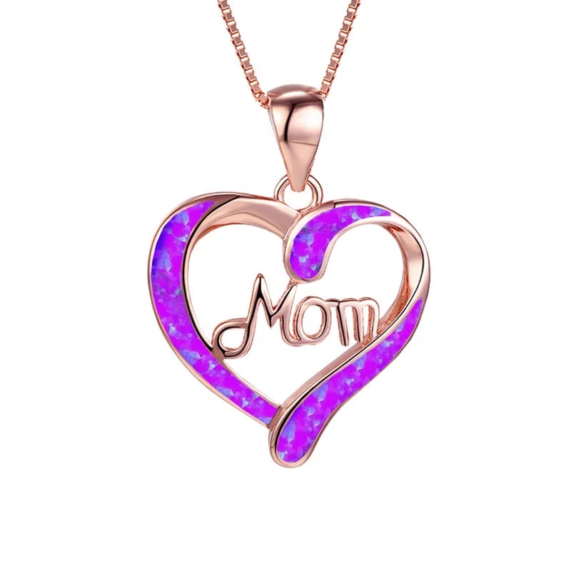 Love-Shaped Pendant Necklace with Letters MOM - A Heartfelt Gift