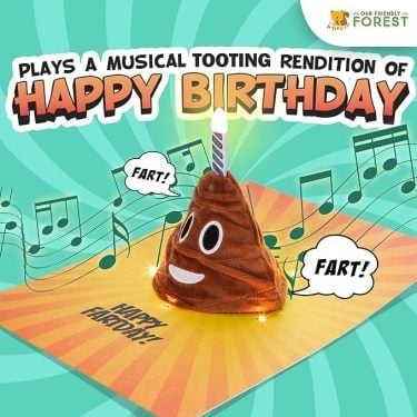 🔥LAST DAY 49% -Plays & Sings Poo Plush Happy Birthday Card