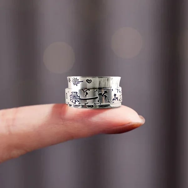 🔥49% OFF⏰ Silver Dandelion Spinner Ring✨ - ''I'm enough exactly as I am''🥰