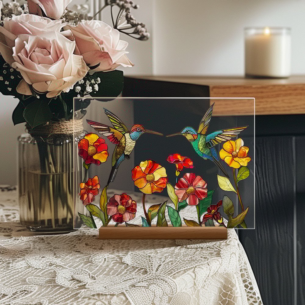 🌷🌼2024 NEW🌻🌺Painted Colorful Flower Pattern Imitation Glass Acrylic Decor💖Buy 3 Get 10% OFF & Free Shipping