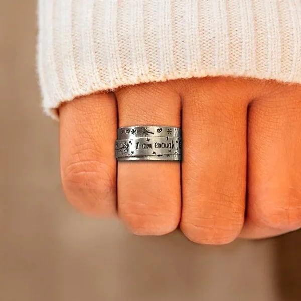 🔥49% OFF⏰ Silver Dandelion Spinner Ring✨ - ''I'm enough exactly as I am''🥰