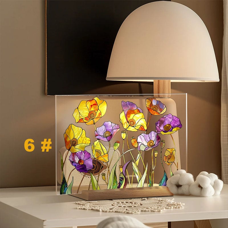 🌷🌼2024 NEW🌻🌺Painted Colorful Flower Pattern Imitation Glass Acrylic Decor💖Buy 3 Get 10% OFF & Free Shipping