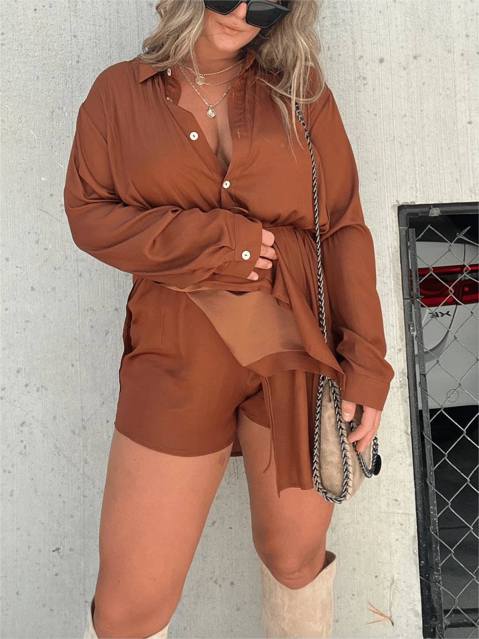 š„Spring Hot Saleš„-Women's Solid Color Long Sleeve Shirt Dress