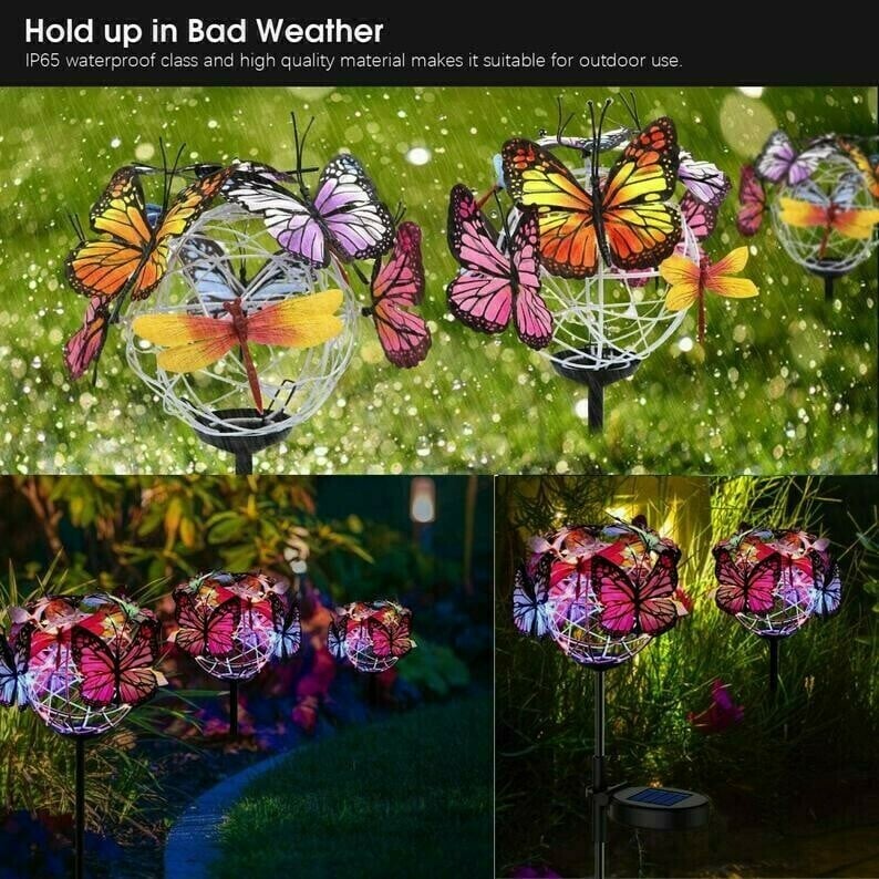 🔥Last Day Promotion 50% OFF🔥 - Solar Stake Lights Butterflies Decor Lights ( BUY 1 GET 1 )
