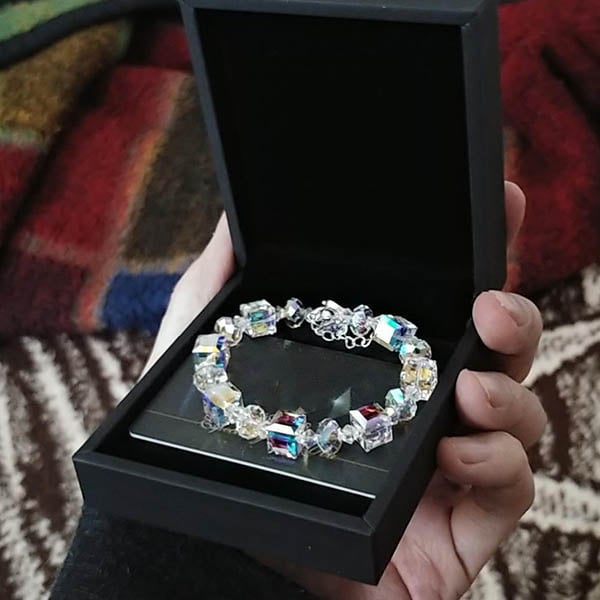 🎁LAST DAY 49% OFF - 💖A Little Romance💖 Sterling Silver Northern Lights Crystals Bracele