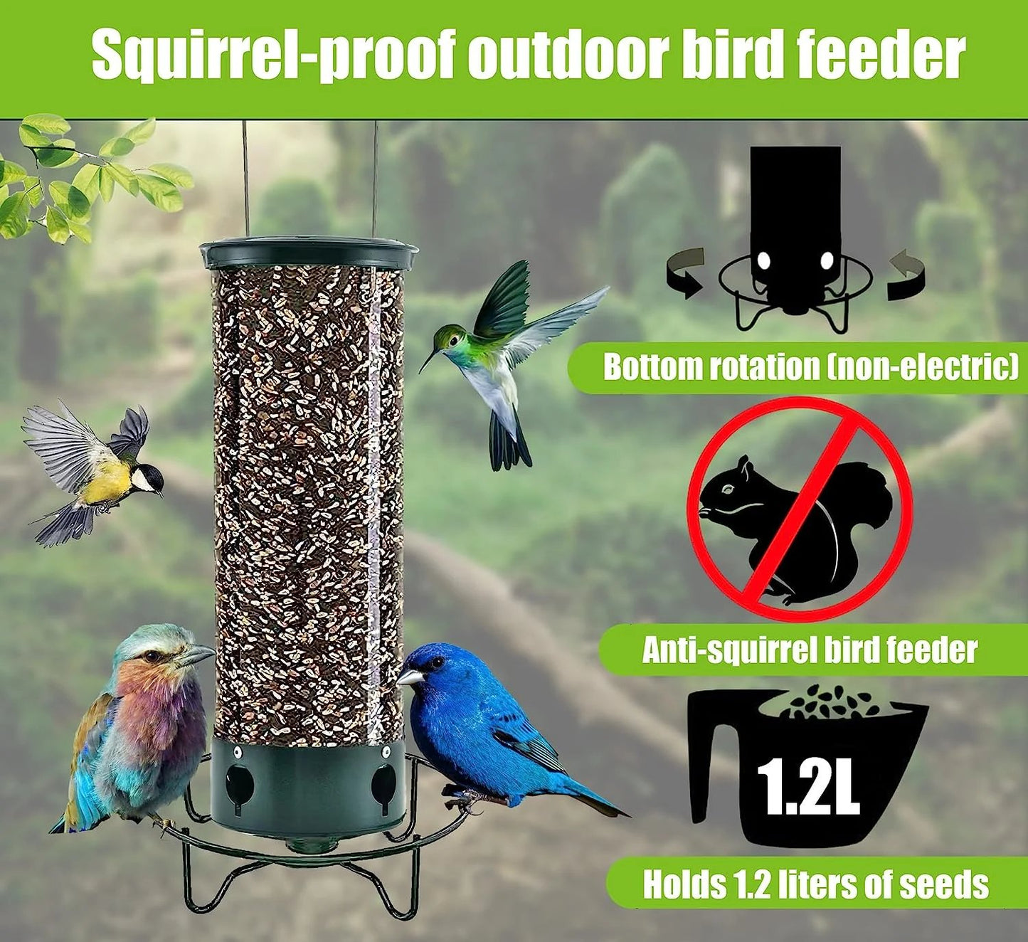 (🔥Last Day Promotion 49% OFF🔥)Squirrel-Proof Bird Feeder(Buy 2 Get Extra 10% OFF Now)