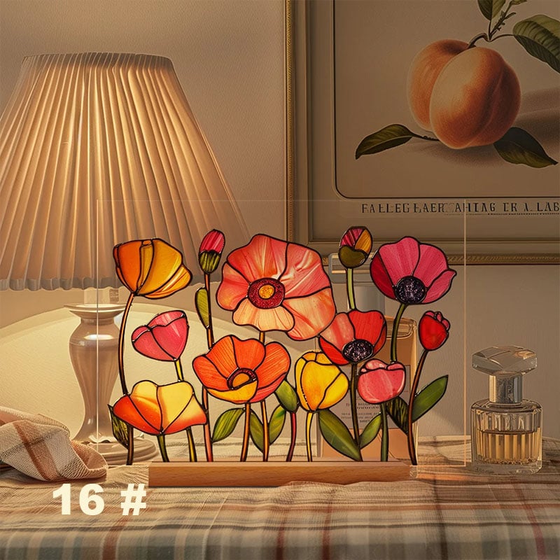🌷🌼2024 NEW🌻🌺Painted Colorful Flower Pattern Imitation Glass Acrylic Decor💖Buy 3 Get 10% OFF & Free Shipping