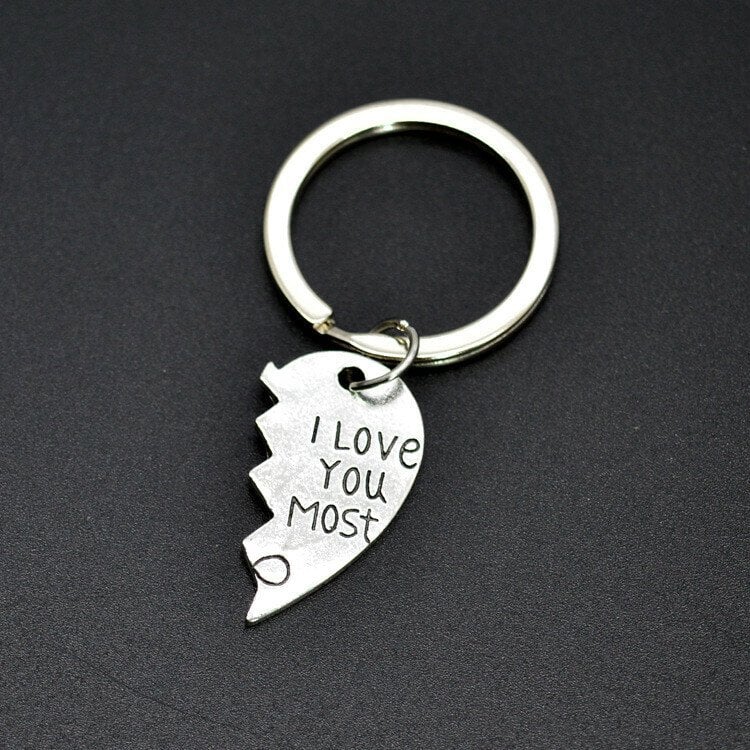 "I Love You More/Most The End I Win"💞Heart Keychain💞-- A personalised gift for him/her