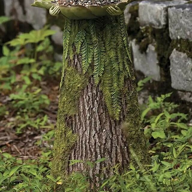 Sherwood Fern Fairy Statuary with Bird Feeder