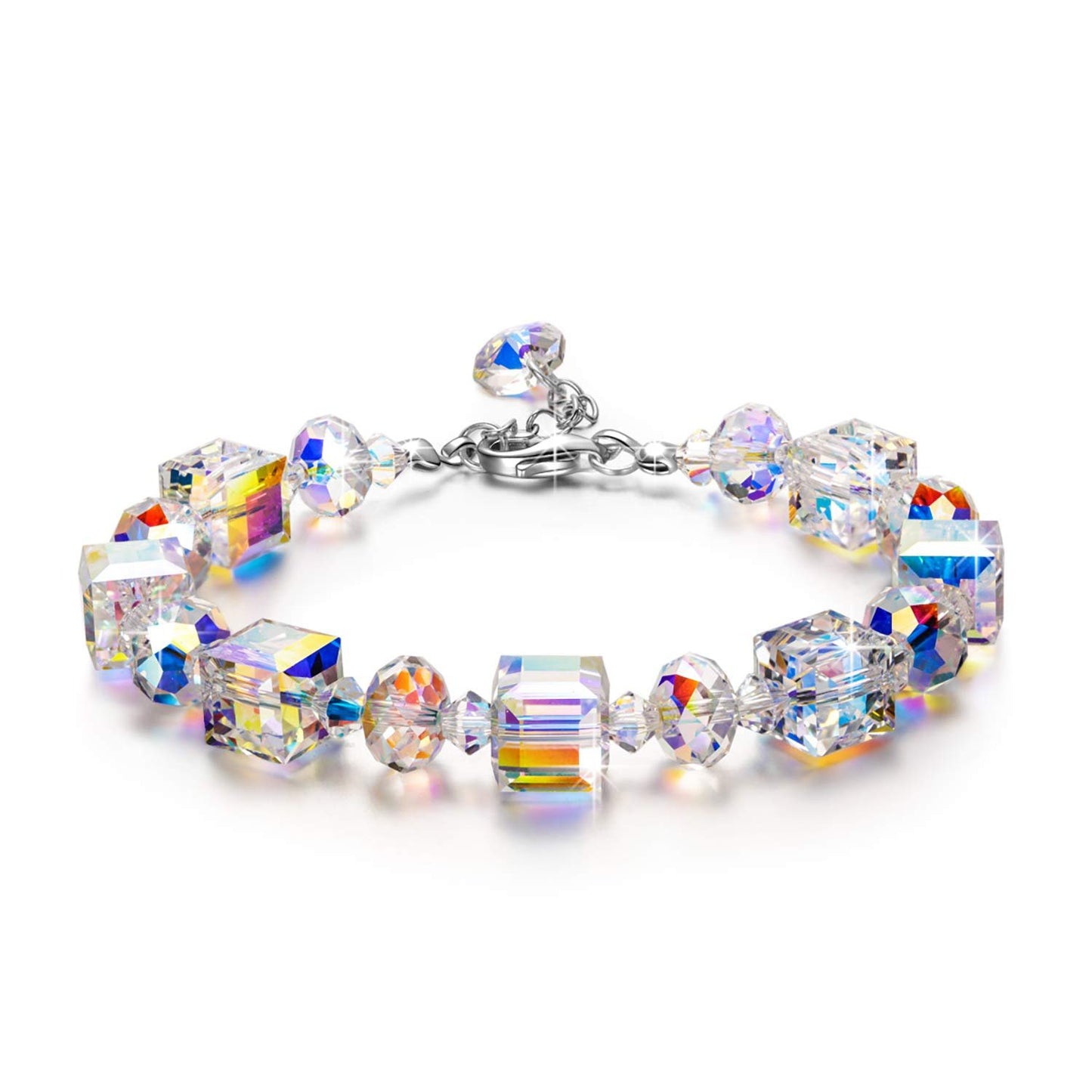 🎁LAST DAY 49% OFF - 💖A Little Romance💖 Sterling Silver Northern Lights Crystals Bracele