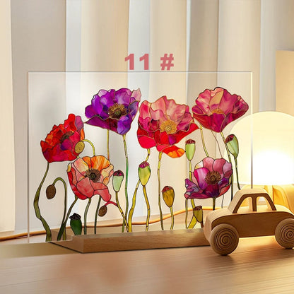 🌷🌼2024 NEW🌻🌺Painted Colorful Flower Pattern Imitation Glass Acrylic Decor💖Buy 3 Get 10% OFF & Free Shipping