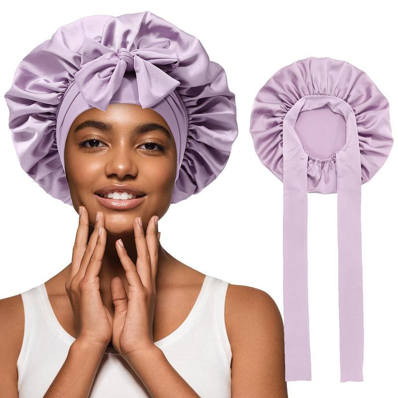 🔥LAST DAY SALE 49% OFF🔥Double Layered Satin Night Caps, Hair Care Silk-Like Bonnet Sleeping Hat