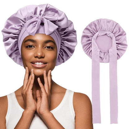 🔥LAST DAY SALE 49% OFF🔥Double Layered Satin Night Caps, Hair Care Silk-Like Bonnet Sleeping Hat