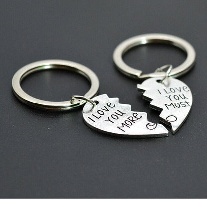 "I Love You More/Most The End I Win"💞Heart Keychain💞-- A personalised gift for him/her