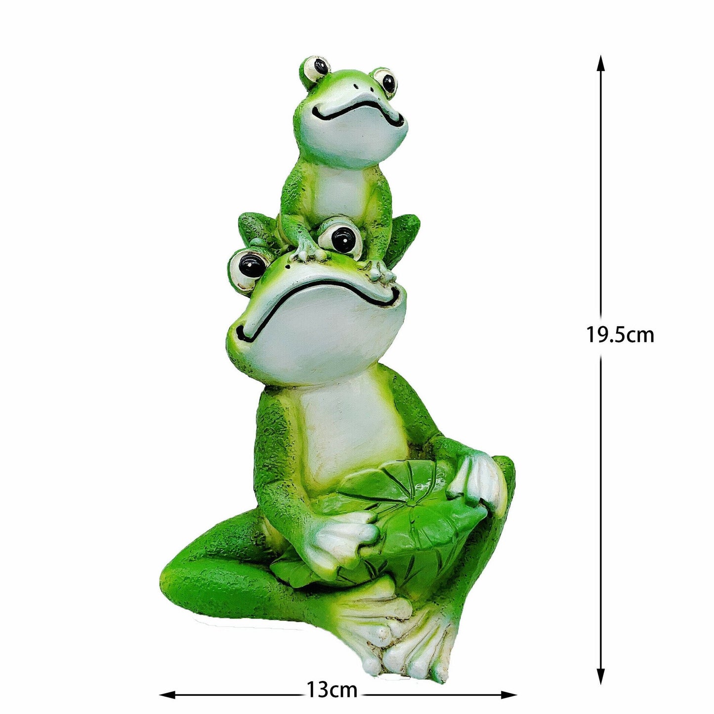 Decorative Stacking Frogs Shovel Lawn Ornament Garden Statue
