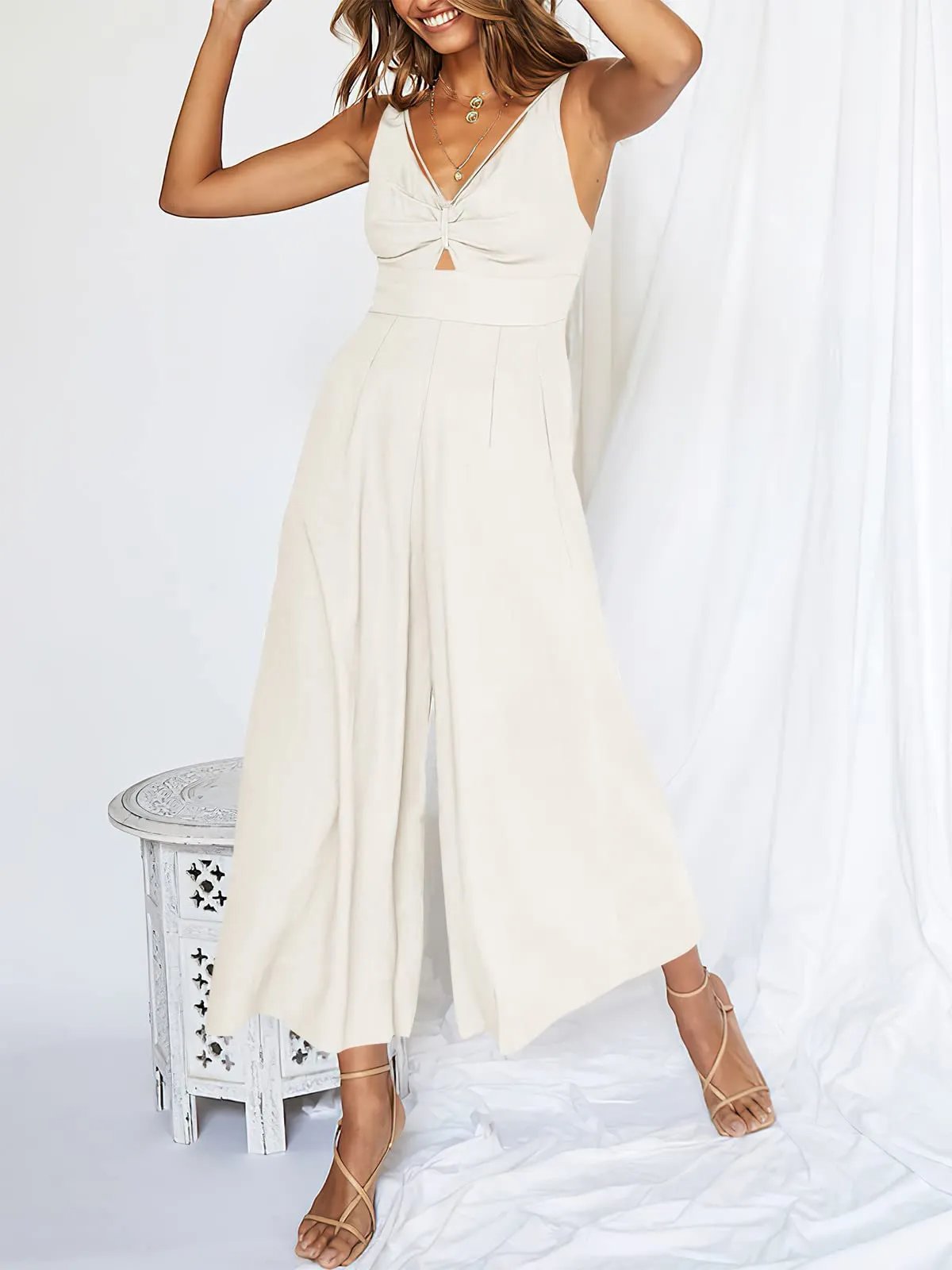 Last Day Promotion 49% OFF😍-V Neck Cutout High-Waist Jumpsuits(Buy 2 free shipping)