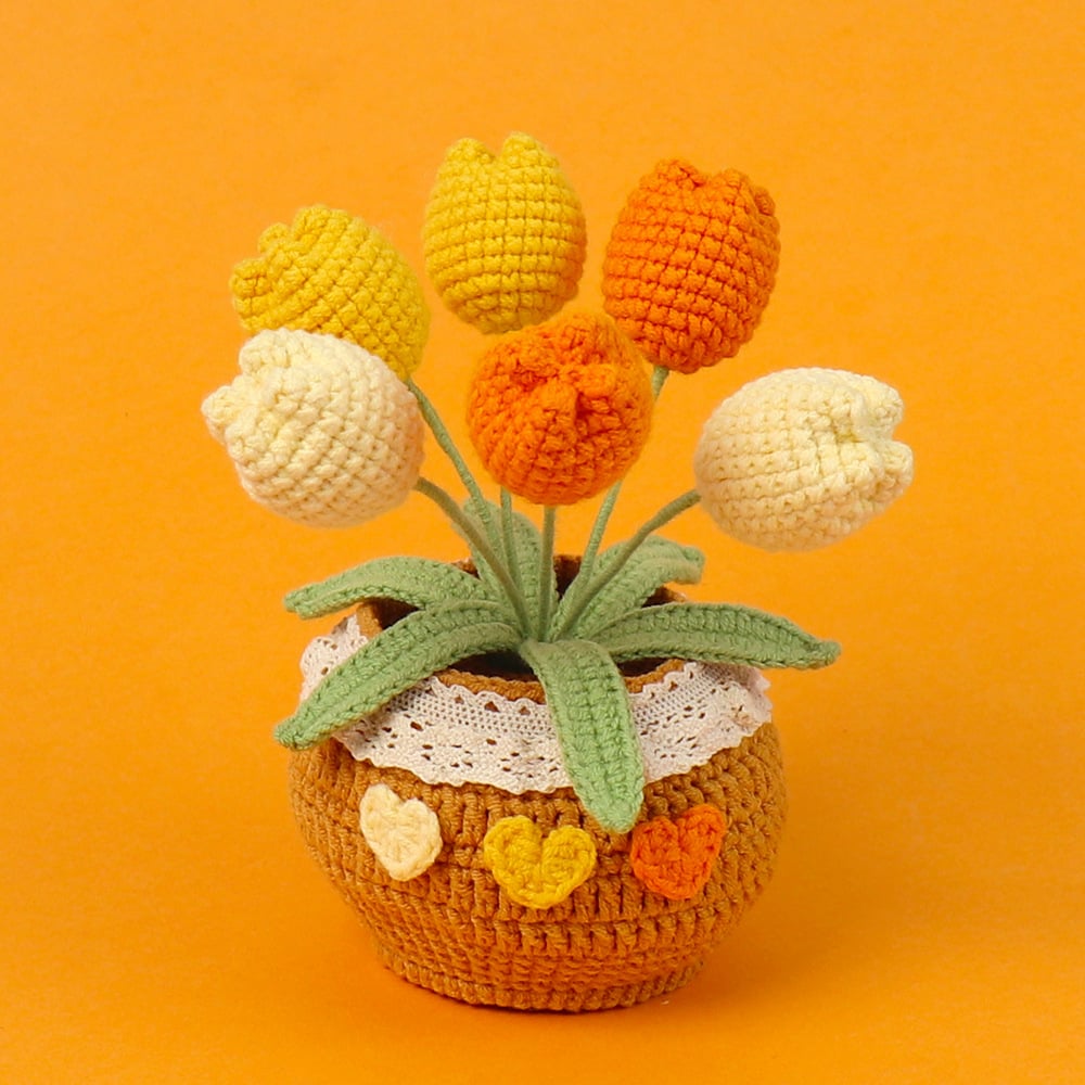 🔥Last Day 49% OFF - Tulip Potted Plants Crochet Kit🌷