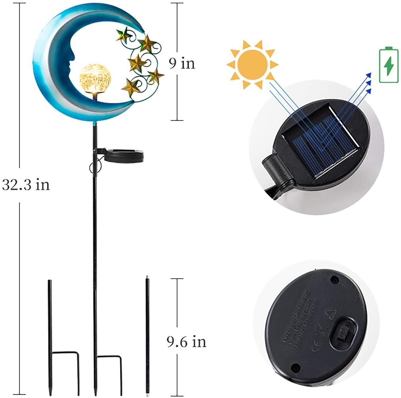 Decorative Moon Lamp - Solar Lights