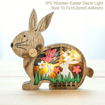 🔥LAST DAY SALE 49% OFF🔥Wooden Easter Decor LED Light