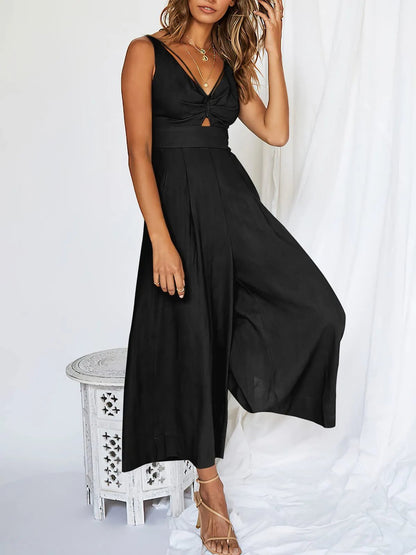 Last Day Promotion 49% OFF😍-V Neck Cutout High-Waist Jumpsuits(Buy 2 free shipping)