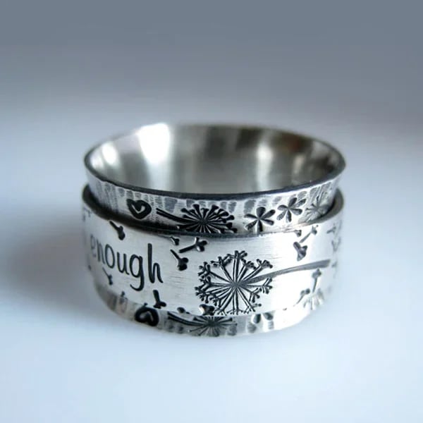 🔥49% OFF⏰ Silver Dandelion Spinner Ring✨ - ''I'm enough exactly as I am''🥰