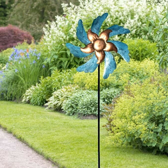 Wrought Iron Painted Windmill