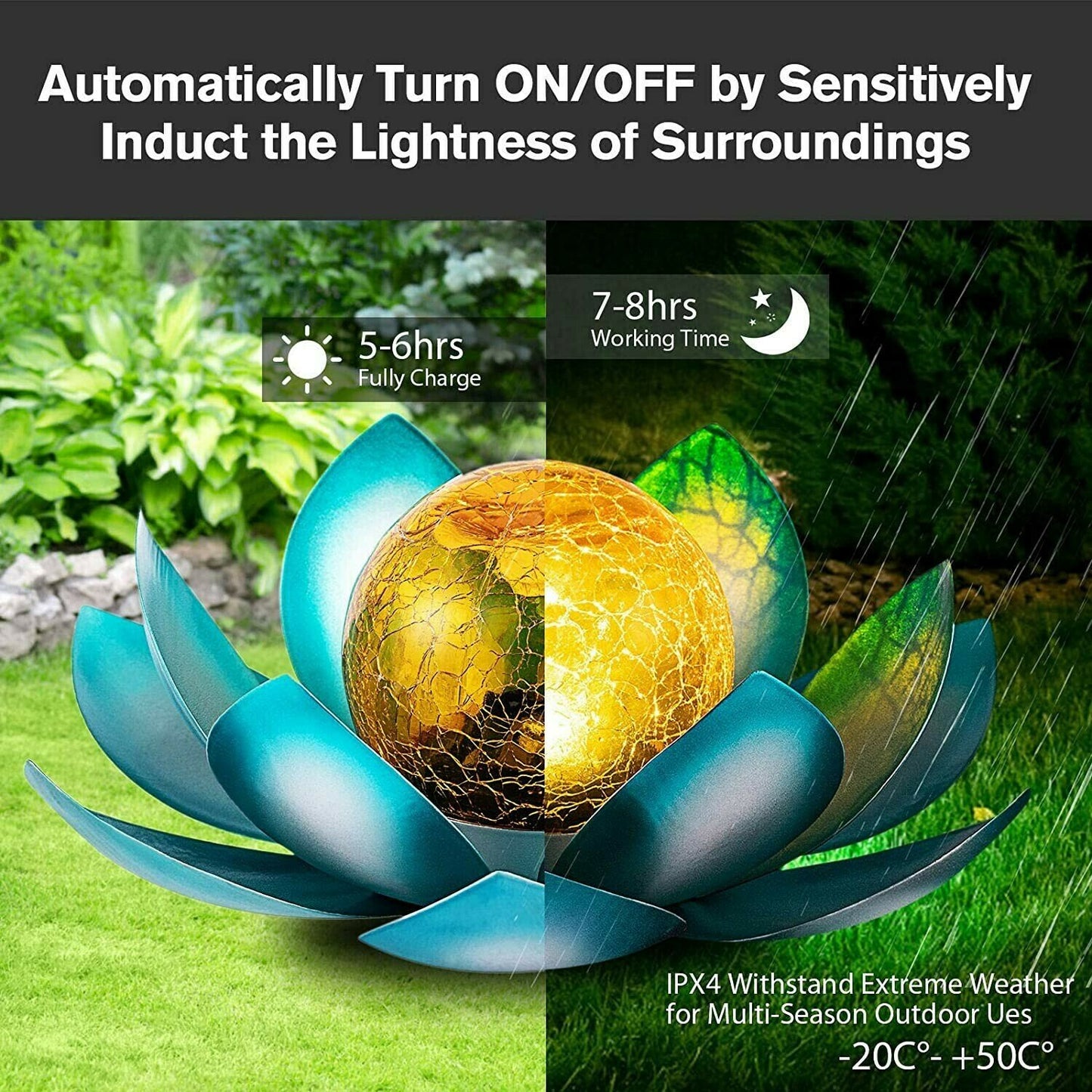 Waterproof Metal Flower Solar Light
