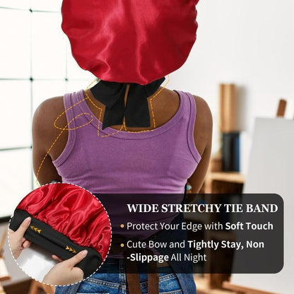 🔥LAST DAY SALE 49% OFF🔥Double Layered Satin Night Caps, Hair Care Silk-Like Bonnet Sleeping Hat