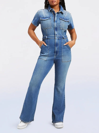 🔥Last Day Promotion 49% OFF-Skinny Bootcut Denim Jumpsuit