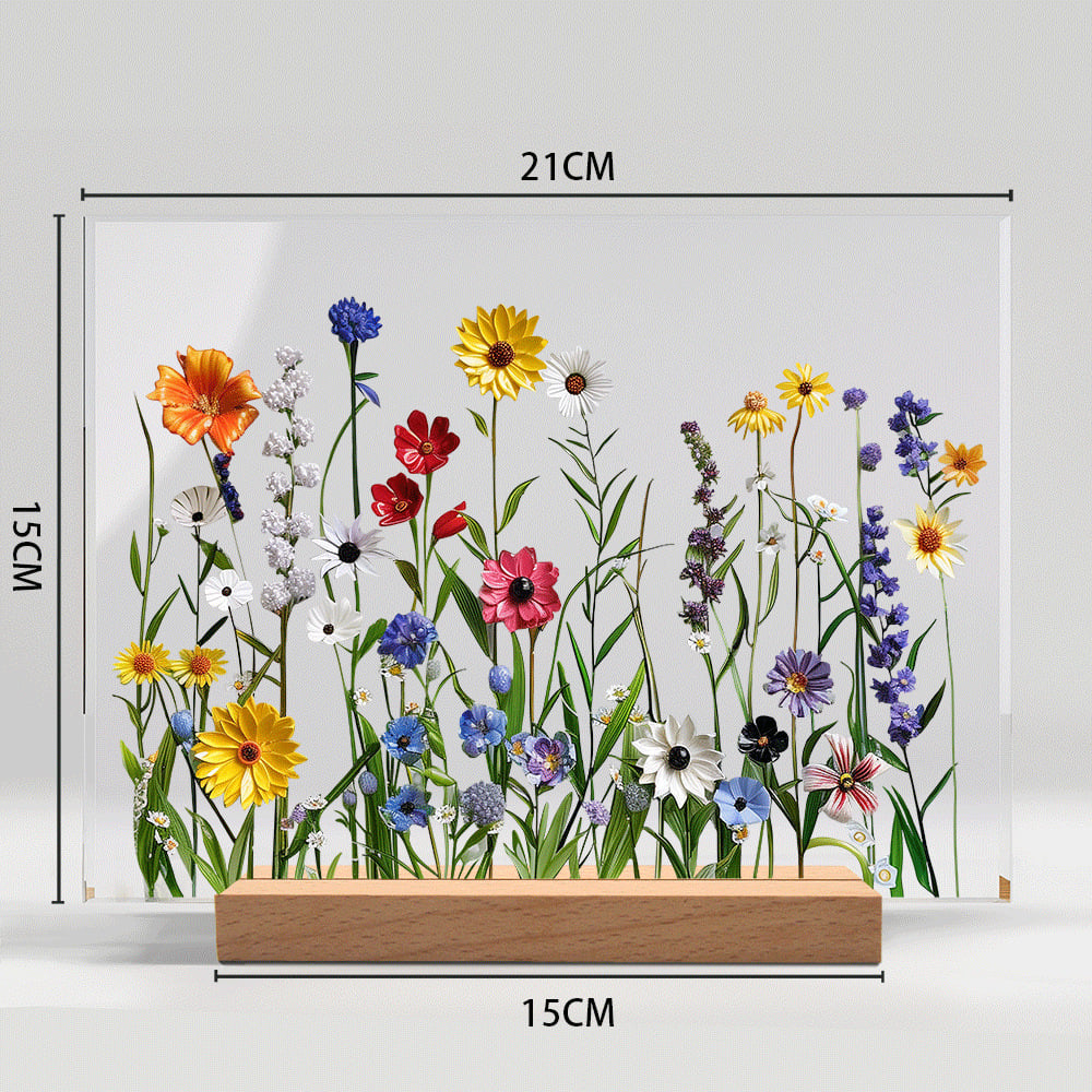 🌷🌼2024 NEW🌻🌺Painted Colorful Flower Pattern Imitation Glass Acrylic Decor💖Buy 3 Get 10% OFF & Free Shipping