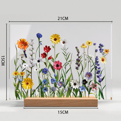 🌷🌼2024 NEW🌻🌺Painted Colorful Flower Pattern Imitation Glass Acrylic Decor💖Buy 3 Get 10% OFF & Free Shipping