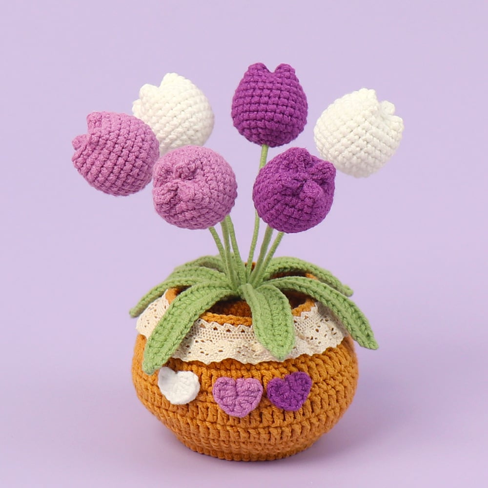 🔥Last Day 49% OFF - Tulip Potted Plants Crochet Kit🌷