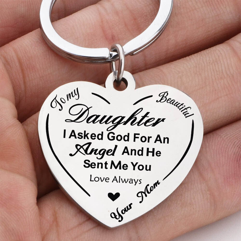 To Daughter Gifts From Love Mom Dad |Pendant Key Chains