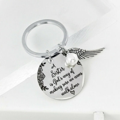 LAST DAY 49% OFF⇝💓 "A Sister is God's Way of Making Sure We Never Walk Alone" Keychain
