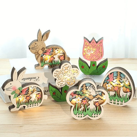 🔥LAST DAY SALE 49% OFF🔥Wooden Easter Decor LED Light