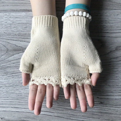 2023 Hand Embroidered Gloves Women's Knitted Gloves Flower Gloves