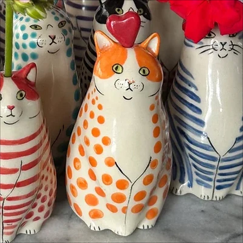 🔥Hot Sale 48% OFF-Polka Dot Cat Vase