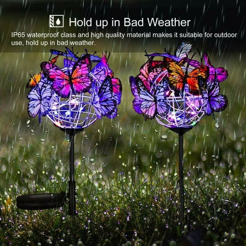 🔥Last Day Promotion 50% OFF🔥 - Solar Stake Lights Butterflies Decor Lights ( BUY 1 GET 1 )