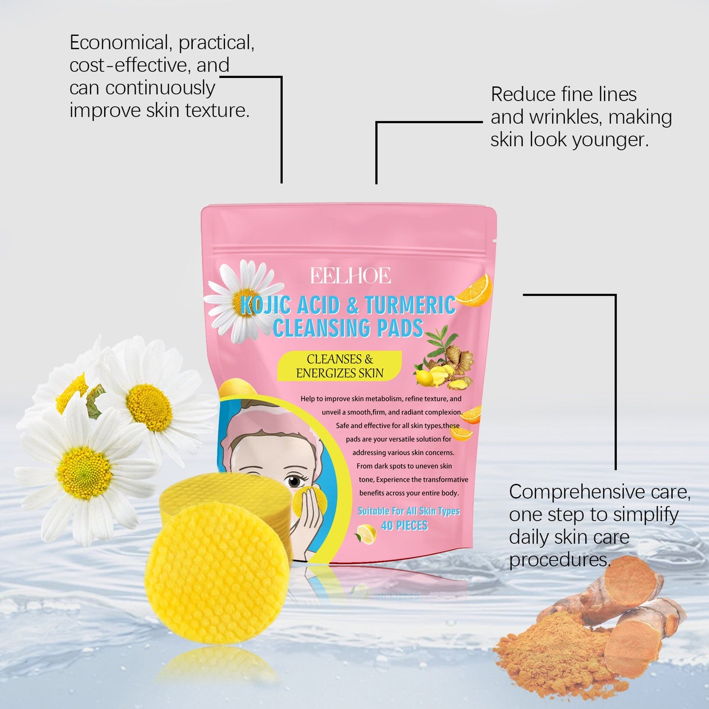 💥Buy more save more💥 Turmeric Kojic Acid Cleansing Pads