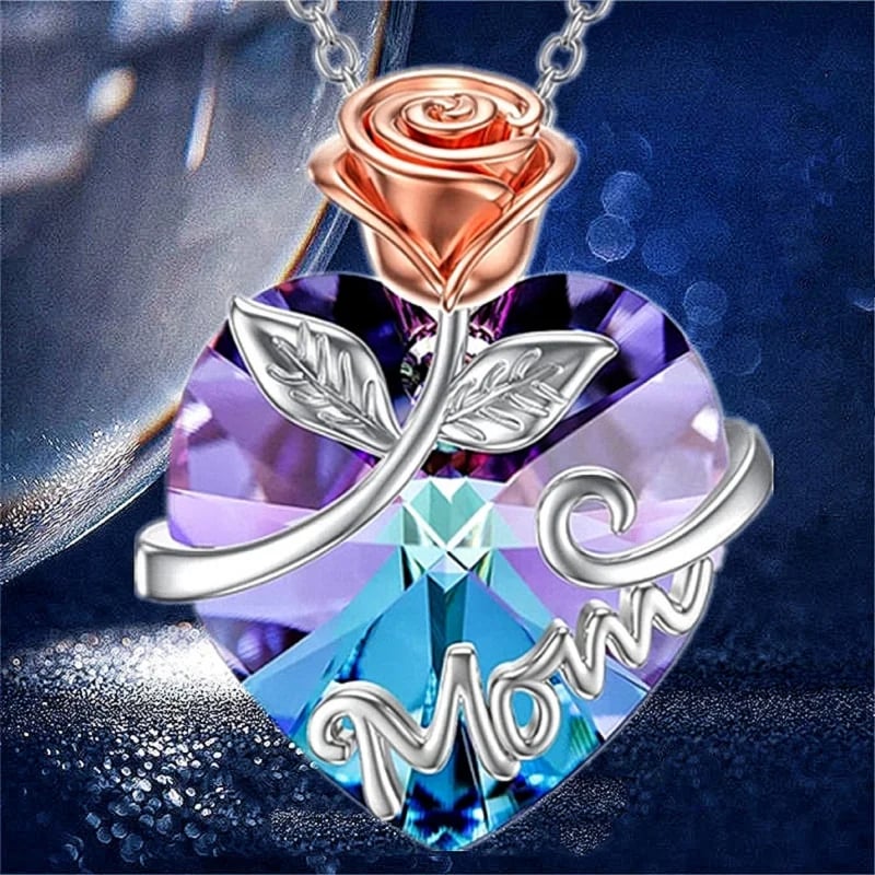 For Mom or Grandmothers Heart Pendant Necklace