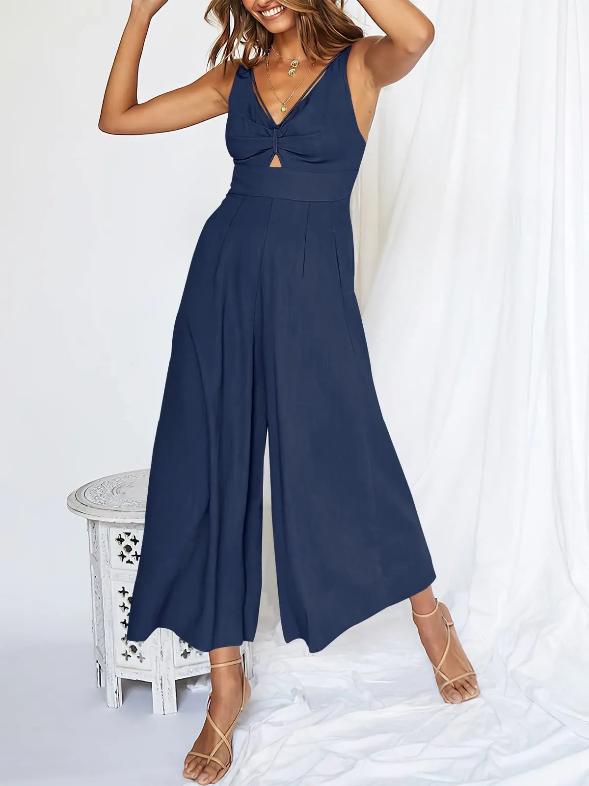 Last Day Promotion 49% OFF😍-V Neck Cutout High-Waist Jumpsuits(Buy 2 free shipping)