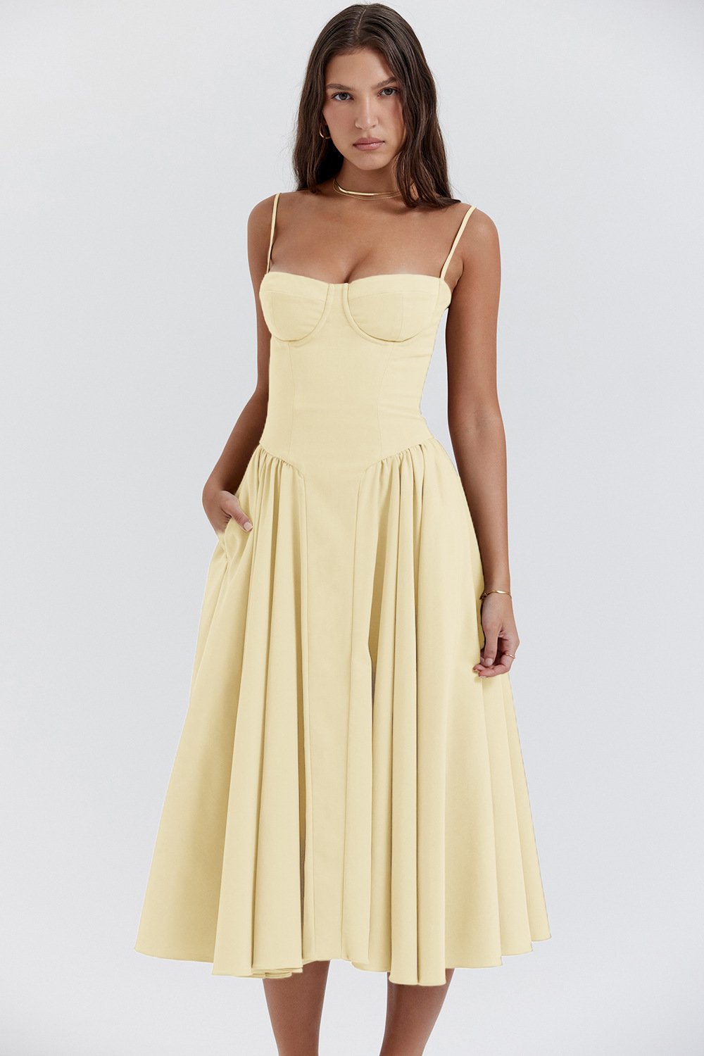 Last Day Promotion 49% OFF😍Sleeveless Corset Fit Midi Dress(BUY 2 FREE SHIPPING)
