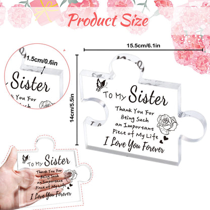 LAST DAY 49% OFF⇝💓'To my sister, thank you for being such an important piece of my life' Puzzle Block