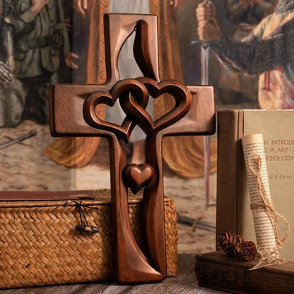 🔥Last Day Special Sale 49% OFF - 💞Intertwined Heart Wooden Cross
